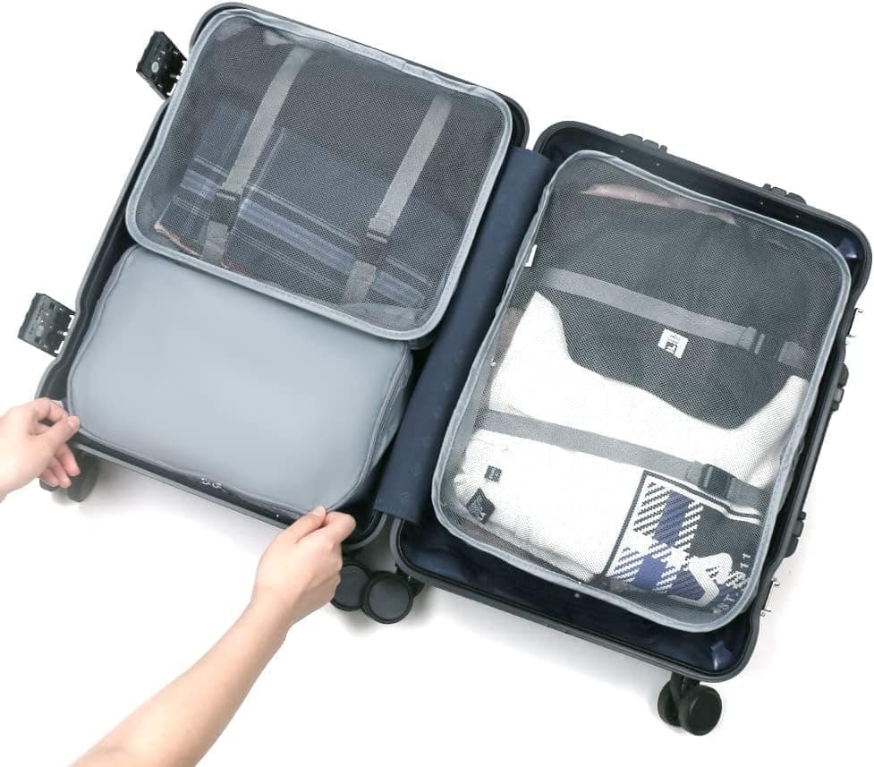 8-Piece Lightweight Water Resistant Travel Organizer for Bags, Gray V1188-MS-325-0293