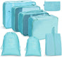8-Piece Water Resistant Lightweight Travel Organizer for Bags, Blue V1188-MS-325-0296