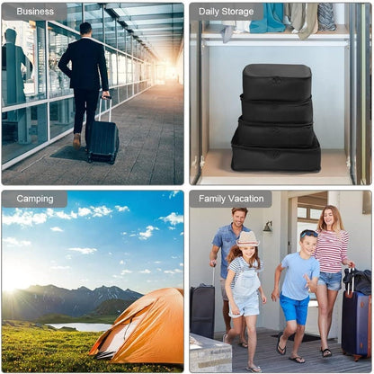 8-Piece Water Resistant Lightweight Travel Organizer for Bags, Black V1188-MS-325-0299