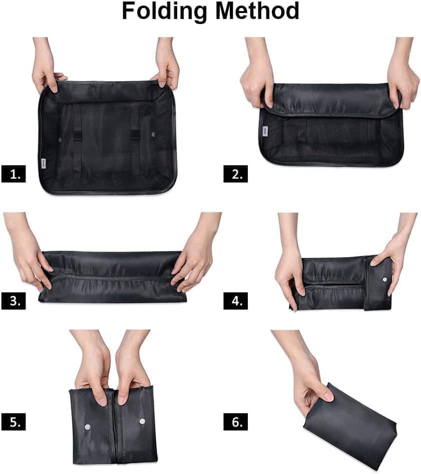 8-Piece Water Resistant Lightweight Travel Organizer for Bags, Black V1188-MS-325-0299