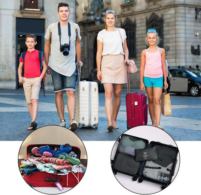 8-Piece Water Resistant Lightweight Travel Organizer for Bags, Black V1188-MS-325-0299