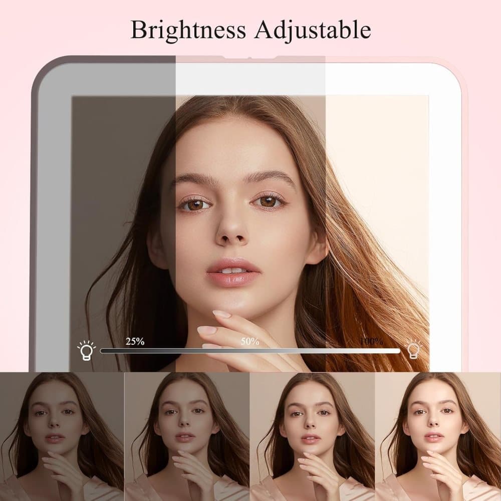 Rechargeable Portable Foldable Makeup Mirror with 3 Color Modes Adjustable Lighting V1188-MS-325-0300