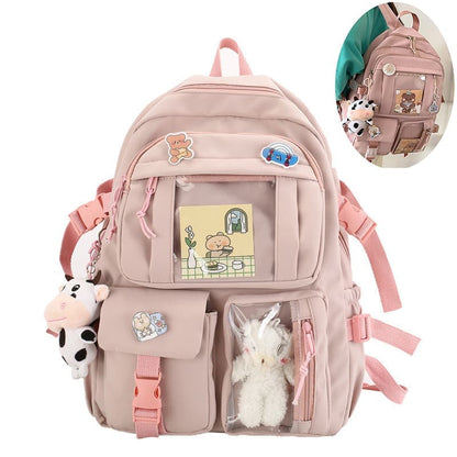 Kids Backpack 43x31 cm with Accessories, Pink, for Children and Teens V1188-MS-325-0305