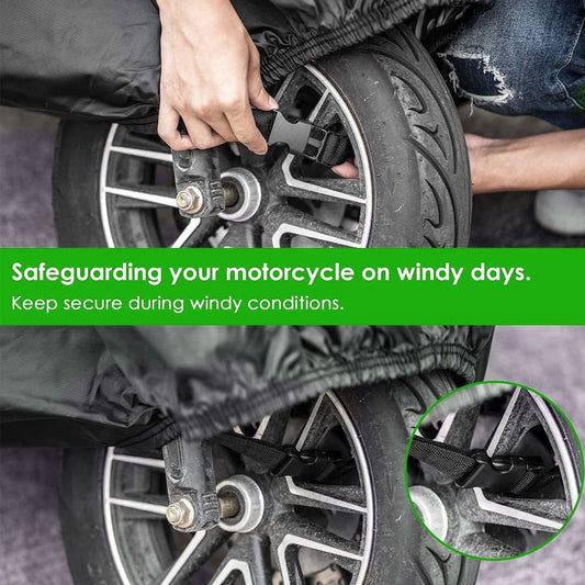 Waterproof Motorcycle and Moped Cover with Reflective Strips, Rain UV Dust Resistant Black, 200x90x100cm V1188-MS-325-0309