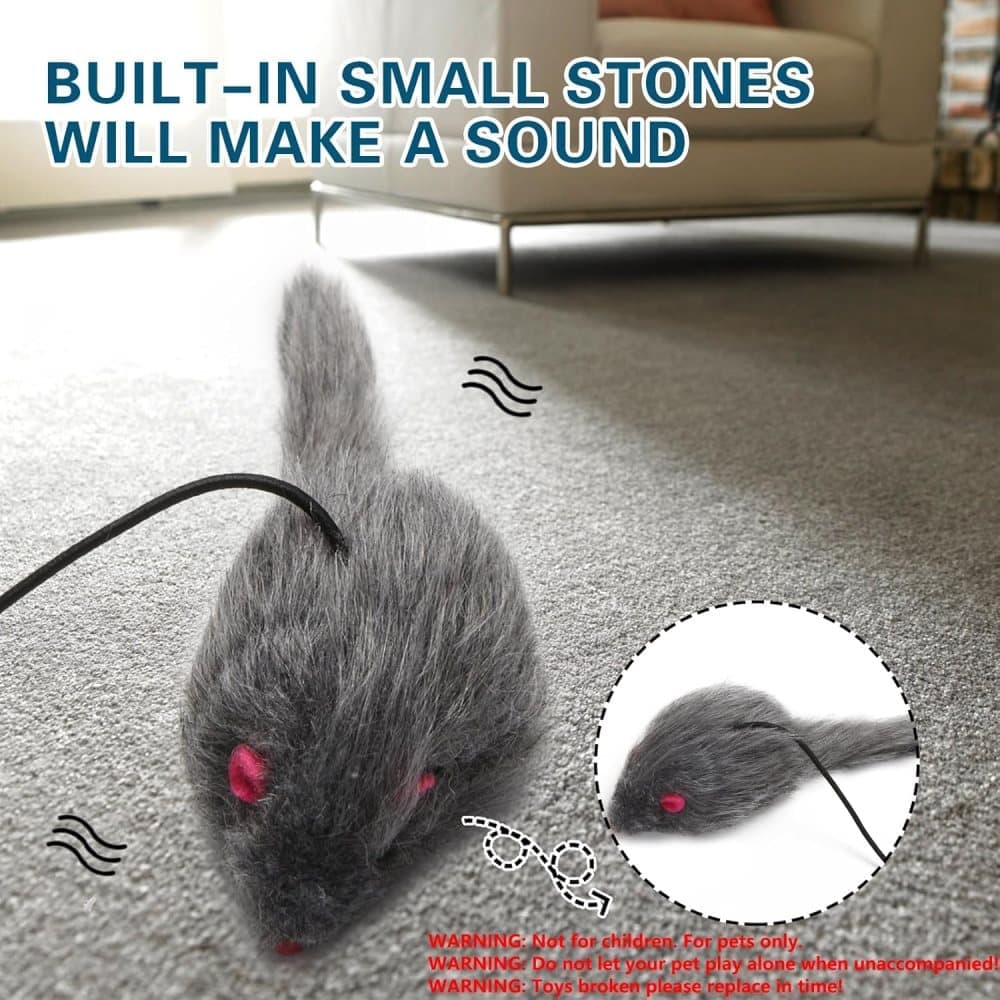 Cat Toy with Mouse and Feather, Hanging Door Toy for Indoor Cats, Stimulating Play V1188-MS-325-0312