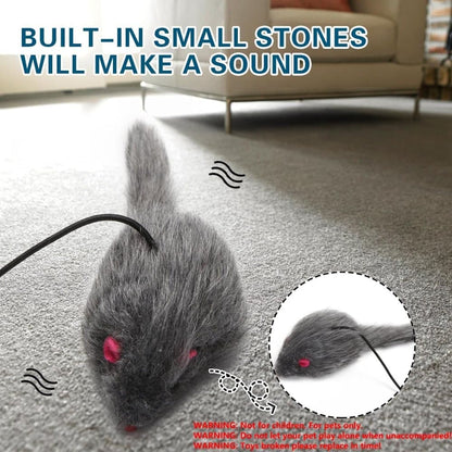 Cat Toy with Mouse and Feather, Hanging Door Toy for Indoor Cats, Stimulating Play V1188-MS-325-0312