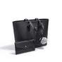 Women's Large Capacity PU Leather Tote Bag, Elegant Shoulder Bag for Work Shopping Party, Black V1188-MS-325-0320