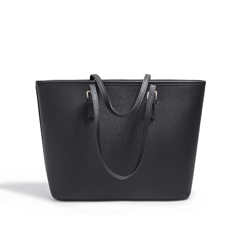 Women's Large Capacity PU Leather Tote Bag, Elegant Shoulder Bag for Work Shopping Party, Black V1188-MS-325-0320