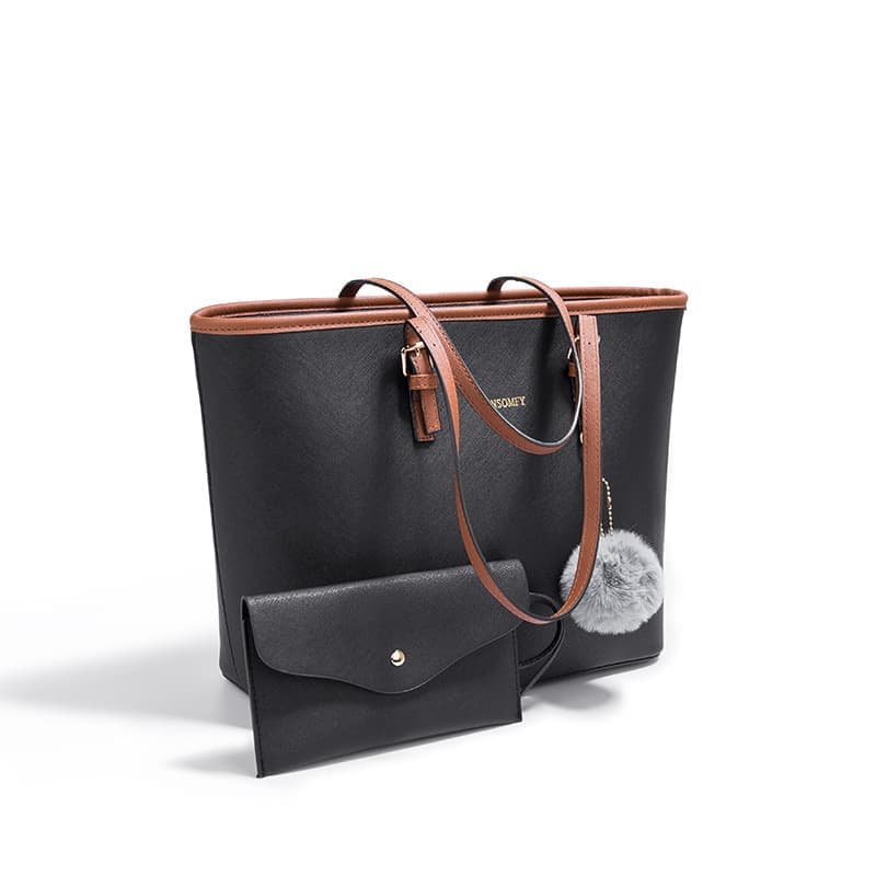 Women's Large Capacity PU Leather Tote Shoulder Bag for Work Shopping Party, Light Brown V1188-MS-325-0322