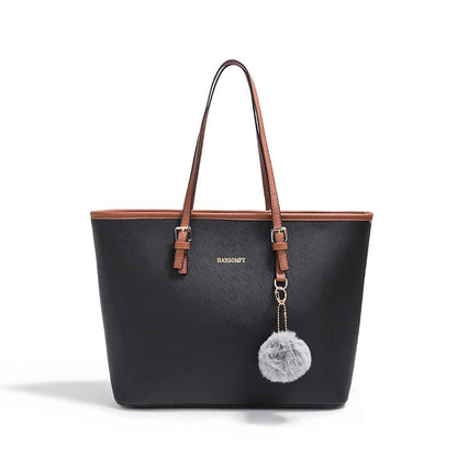 Women's Large Capacity PU Leather Tote Shoulder Bag for Work Shopping Party, Light Brown V1188-MS-325-0322