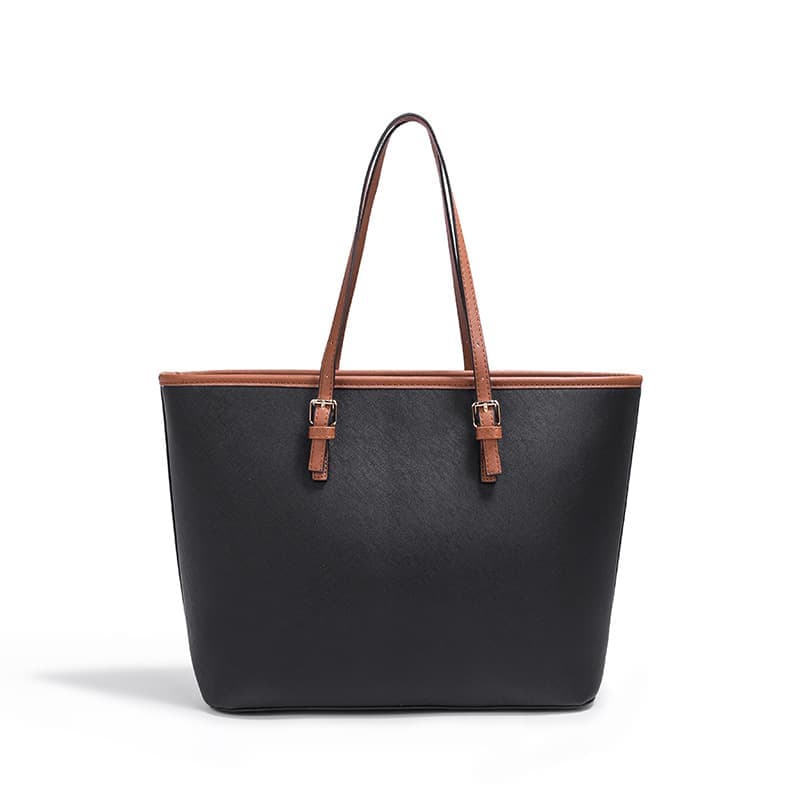 Women's Large Capacity PU Leather Tote Shoulder Bag for Work Shopping Party, Light Brown V1188-MS-325-0322