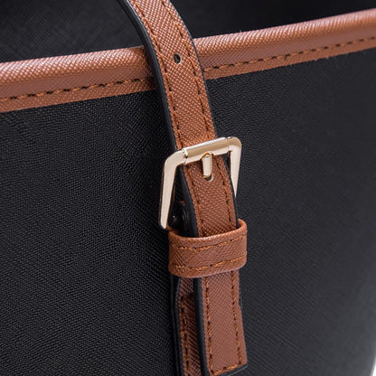 Women's Large Capacity PU Leather Tote Shoulder Bag for Work Shopping Party, Light Brown V1188-MS-325-0322