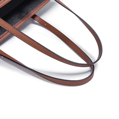 Women's Large Capacity PU Leather Tote Shoulder Bag for Work Shopping Party, Light Brown V1188-MS-325-0322