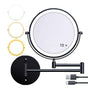 8 Inch Wall Mounted Makeup Mirror with Lights, 3x/10x Magnification, Dimmable 3 Light Modes, 360 degrees V1188-MS-325-0324