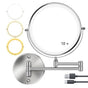 8 Inch Wall Mounted Makeup Mirror with Lights, 3x/10x Magnification, Dimmable 3 Light Modes, 360 degrees V1188-MS-325-0325