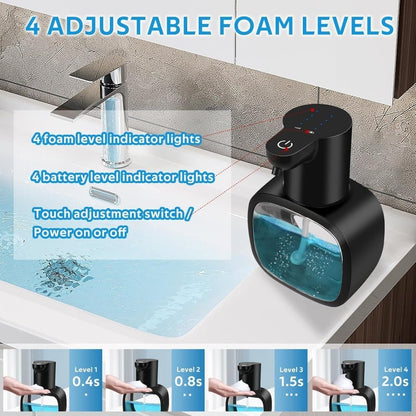 500ml Touchless Automatic Soap Dispenser with USB-C Charging, compatible with Liquid Soap, Black V1188-MS-325-0336