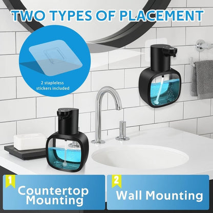 500ml Touchless Automatic Soap Dispenser with USB-C Charging, compatible with Liquid Soap, Black V1188-MS-325-0336