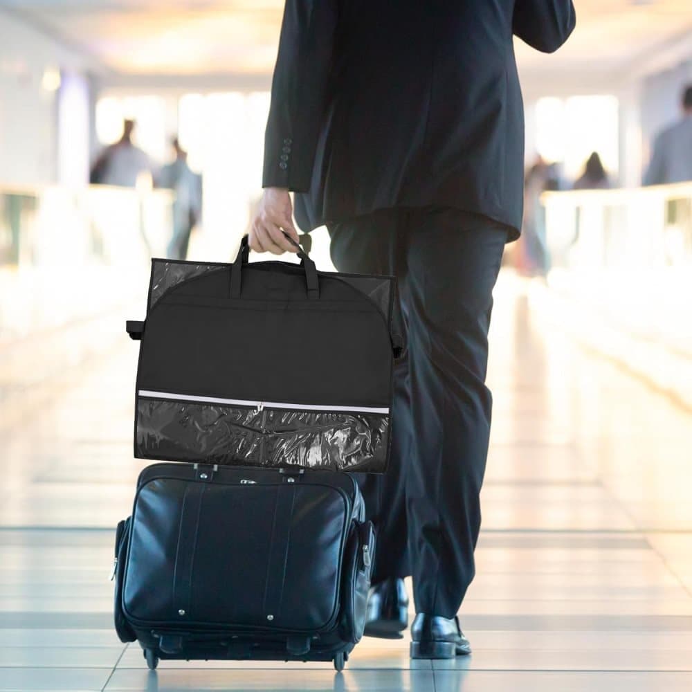 5 Pockets Garment Bag Foldable Suit Cover Clothing Storage, 110x60 cm, Black V1188-MS-325-0338