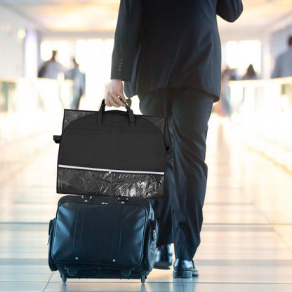 5 Pockets Garment Bag Foldable Suit Cover Clothing Storage, 110x60 cm, Black V1188-MS-325-0338