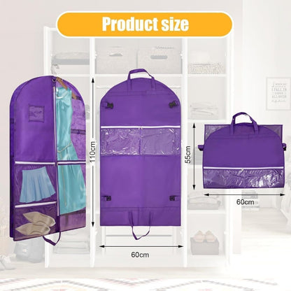 1 Foldable Garment Bag with 5 Pockets, 110x60 cm, Purple V1188-MS-325-0339
