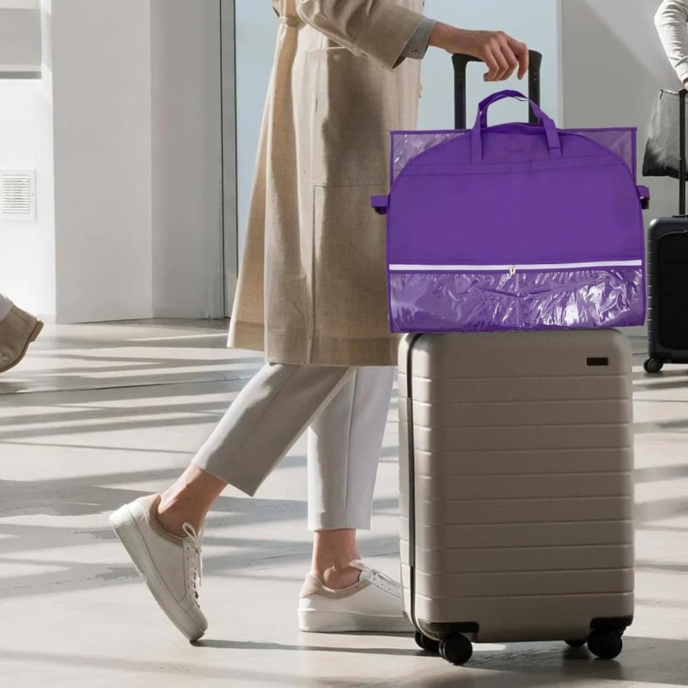 1 Foldable Garment Bag with 5 Pockets, 110x60 cm, Purple V1188-MS-325-0339