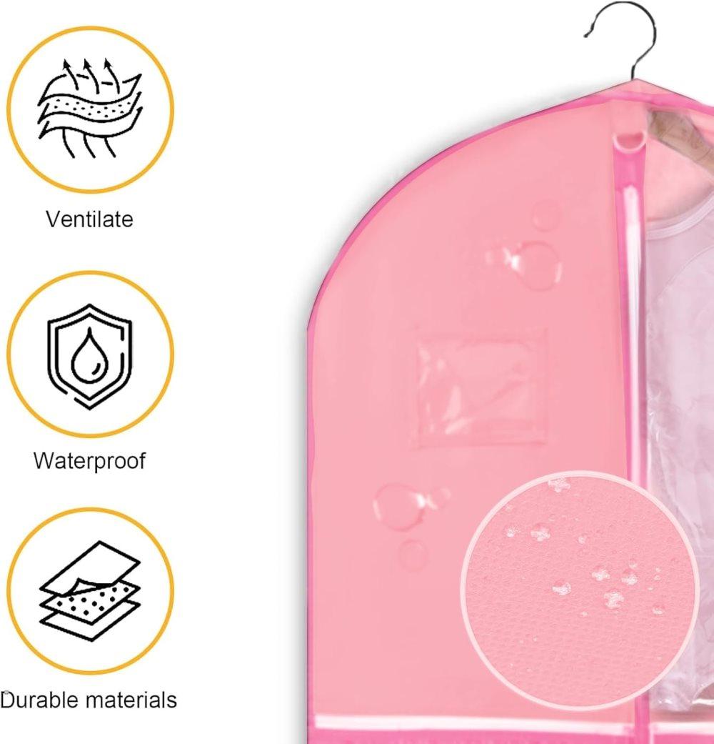 Foldable Garment Bag with 5 Pockets, Pink, 110x60 cm V1188-MS-325-0340