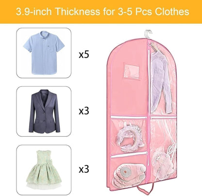 Foldable Garment Bag with 5 Pockets, Pink, 110x60 cm V1188-MS-325-0340