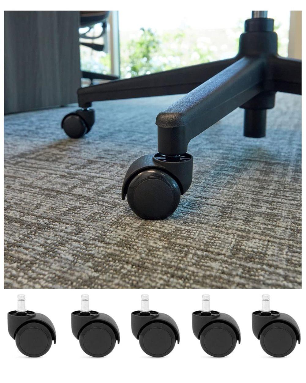 5-Pack Silent Office Chair Wheels, 11 mm V1188-MS-325-0341