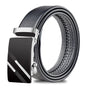Men's Adjustable Leather Belt Automatic Latching for Business and Everyday Use, Silver V1188-MS-325-0342
