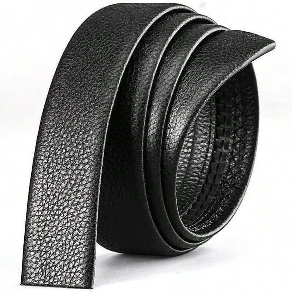 Men's Adjustable Leather Belt Automatic Latching for Business and Everyday Use, Silver V1188-MS-325-0342