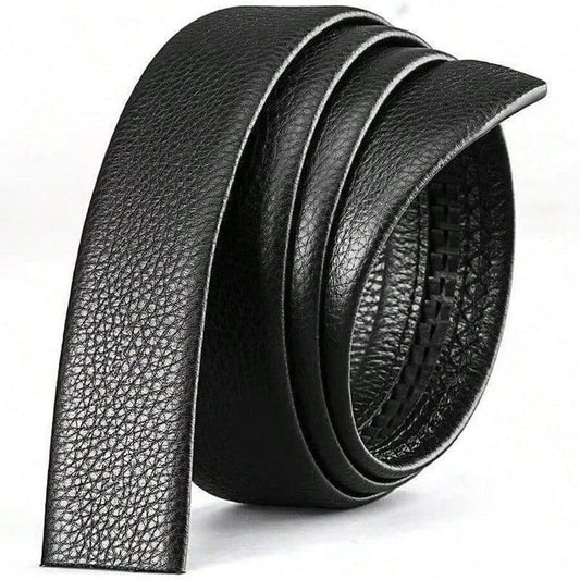 Men's Adjustable Leather Belt Automatic Latching for Business and Everyday Use, Silver V1188-MS-325-0342