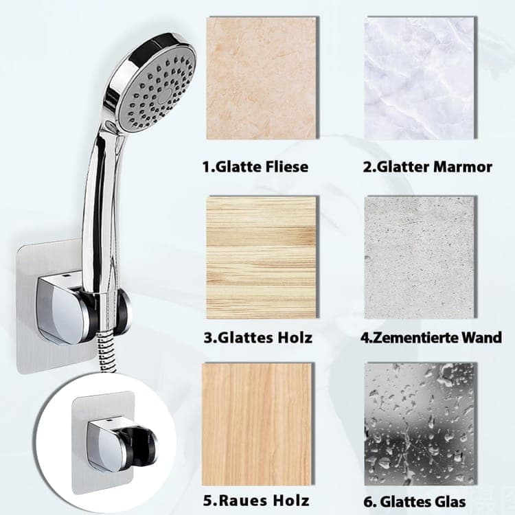 Adjustable self-adhesive shower holder no drilling wall bracket for handheld shower, easy bathroom V1188-MS-325-0344