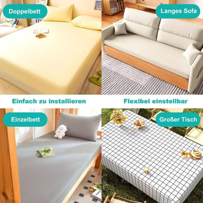 Adjustable Sheet Holders with Elastic Bands and Metal Clips for Securing Sheets Mattress or Sofa Covers, Black V1188-MS-325-0350