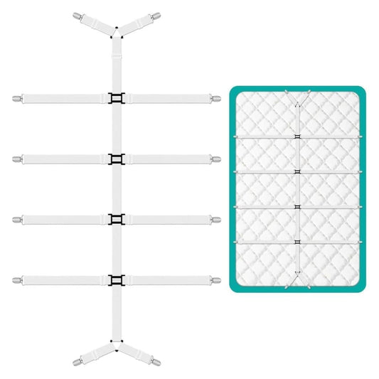 Adjustable Sheet Holders with Elastic Bands and Metal Clips for Securing Sheets Mattress Covers or Sofa V1188-MS-325-0351