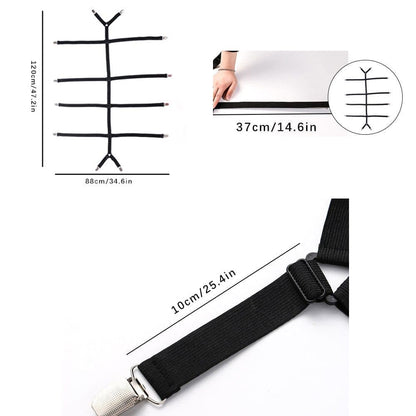 Adjustable Sheet Holders with Elastic Bands and Metal Clips for Securing Sheets Mattress Covers or Sofa V1188-MS-325-0351