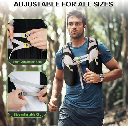 Reflective vest with hydration bladder, unisex adjustable breathable for running cycling marathons V1188-MS-325-0352