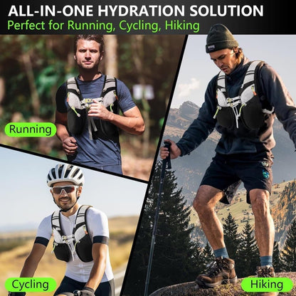 Reflective vest with hydration bladder, unisex adjustable breathable for running cycling marathons V1188-MS-325-0352