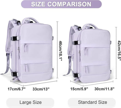 Purple Travel Backpack Cabin Bag with Dry Wet Sorting, 42 x 30 x 20 cm V1188-MS-325-0354