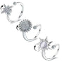 3-Piece Adjustable Stress Ring for Women with Rotatable Decor, Anxiety Relief, One Size V1188-MS-325-0358