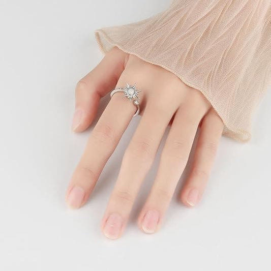 3-Piece Adjustable Stress Ring for Women with Rotatable Decor, Anxiety Relief, One Size V1188-MS-325-0358