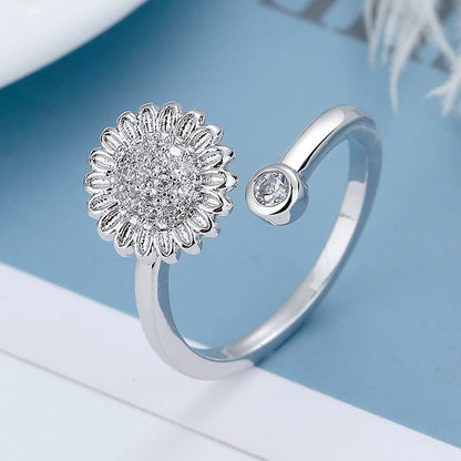 3-Piece Adjustable Stress Ring for Women with Rotatable Decor, Anxiety Relief, One Size V1188-MS-325-0358