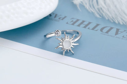 3-Piece Adjustable Stress Ring for Women with Rotatable Decor, Anxiety Relief, One Size V1188-MS-325-0358