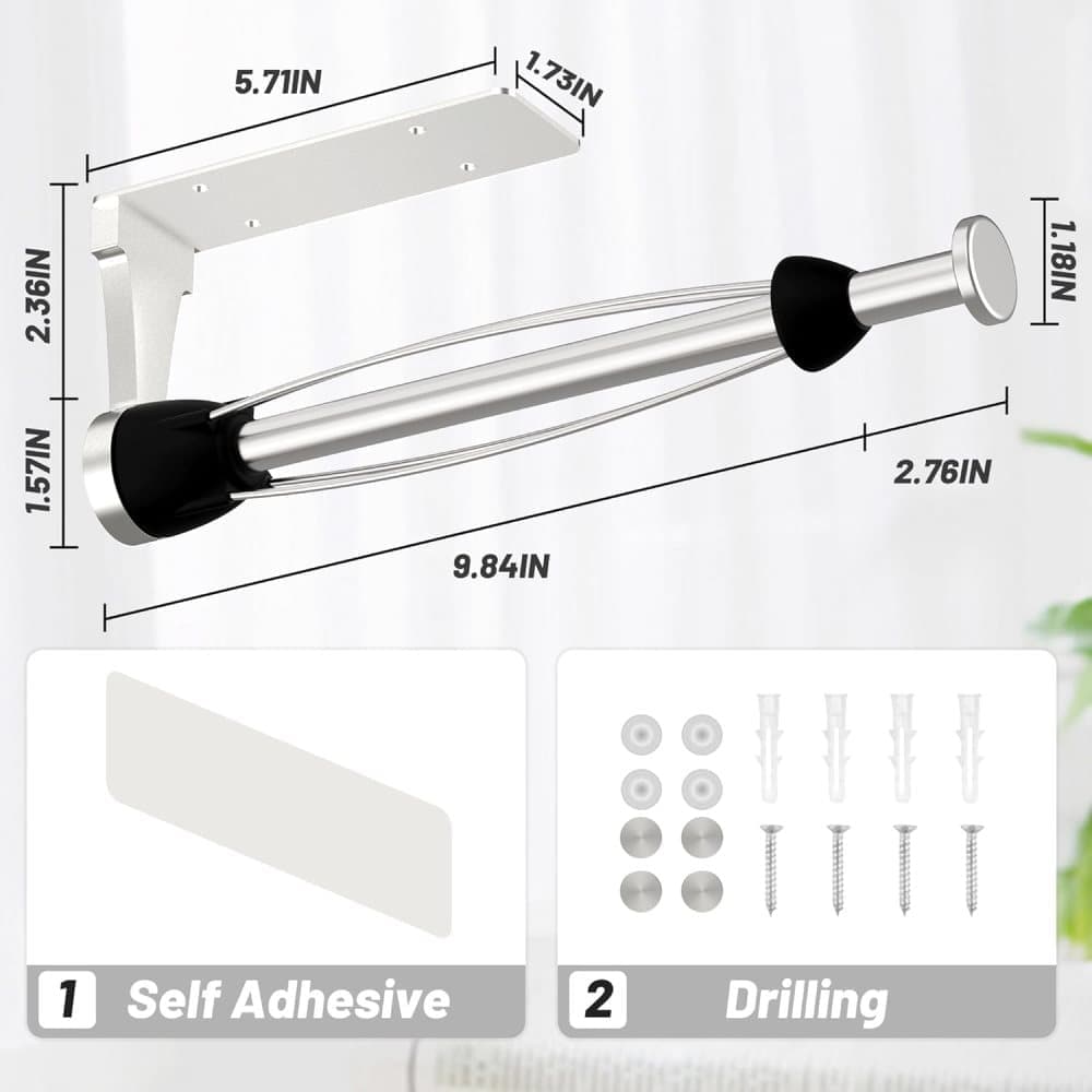 Kitchen paper holder with damping effect, no-drill or adhesive mount option, for kitchen V1188-MS-325-0359