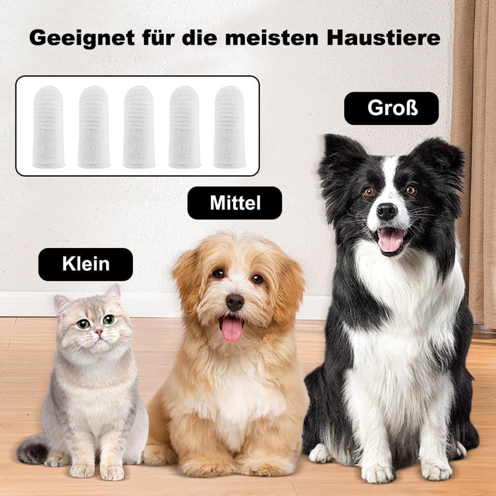 20 Pack Pet Finger Brush for Dogs and Cats, Gentle Teeth Cleaning, Reusable, Compatible with Oral-B V1188-MS-325-0360