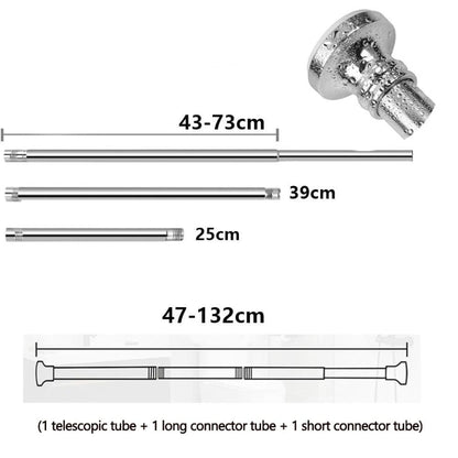 Telescopic Curtain Rod Extendable Cabinet Rod Stainless Steel, 47-132CM V1188-MS-325-0362