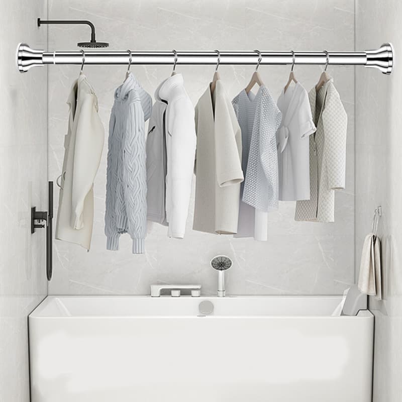 Telescopic Curtain Rod Extendable Cabinet Rod Stainless Steel, 47-132CM V1188-MS-325-0362