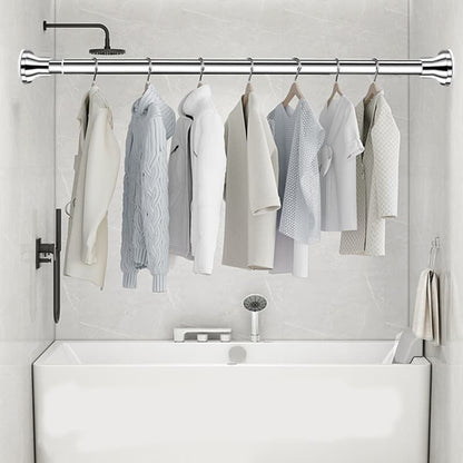 Telescopic Curtain Rod Extendable Cabinet Rod Stainless Steel, 47-132CM V1188-MS-325-0362