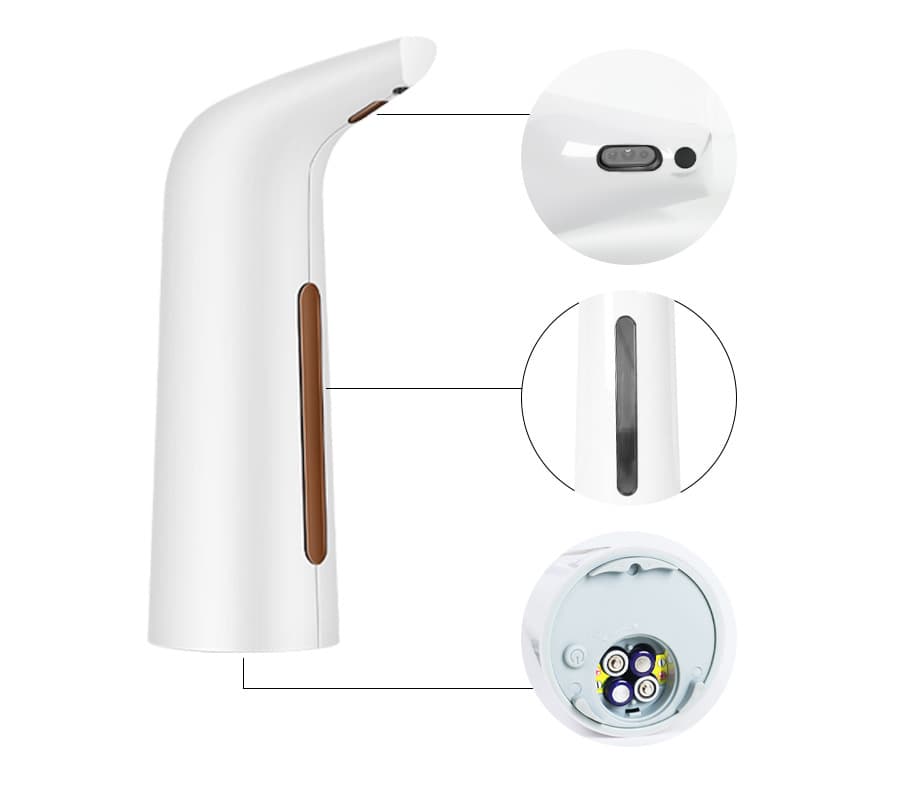 400ML Automatic Touchless Liquid Soap Dispenser, White V1188-MS-325-0365