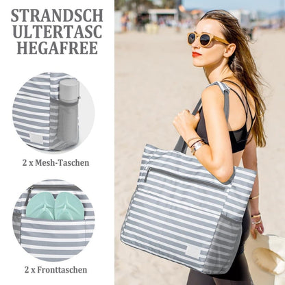 Waterproof Foldable Beach Bag Large Capacity for Shopping and Vacation, Blue, Multifunctional Shoulder Bag V1188-MS-325-0373