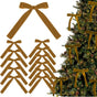 12 Christmas Bows Velvet Tree Decorations in Dark Brown V1188-MS-325-0376